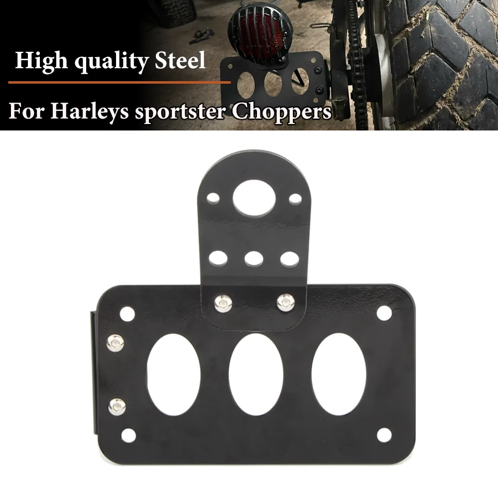 

Motorcycle Side Mount License Number Plate Rear Stop Tail Light Bracket For Harley Bikes Sportster Chopper Bobber custom