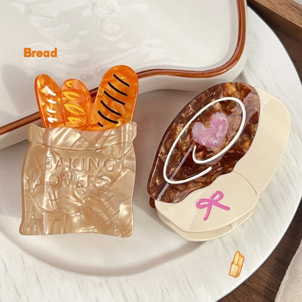 

НОВЫЙ креативный багет, десертный ацетатный коготь для волос, пищевая серия, зажимы для когтей, INS, модные зажимы для волос для женщин и девочек, аксессуары для волос