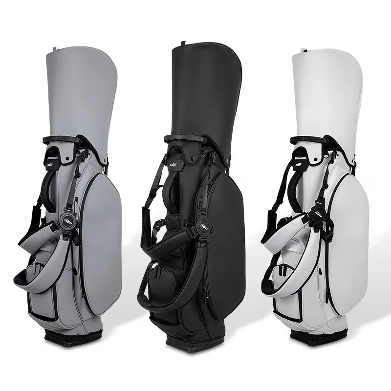 Custom Logo Lightweight Stand-Up Golf Bag Men White PU Leather Waterproof Nylon Construction Sports Travel Golf Club