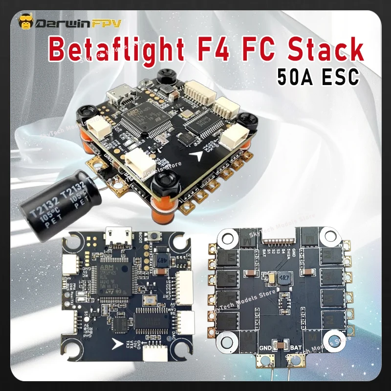 

DarwinFPV Betaflight F4 Flight Controller Stack 50A DSHOT600 ESC Stack FPV Drone Part