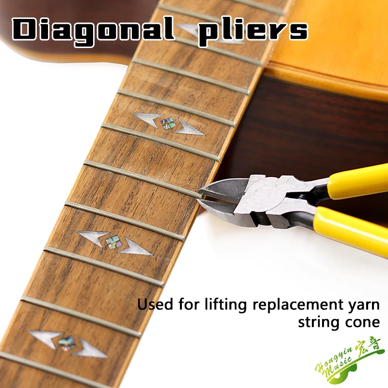 Fret Removing Puller Side Head Pliers Sharp Fret Flush Cutter Cutting Pliers For Guitar Metal+Rubber