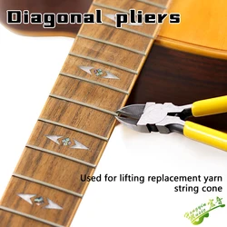 Fret Removing Puller Side Head Pliers Sharp Fret Flush Cutter Cutting Pliers For Guitar Metal+Rubber