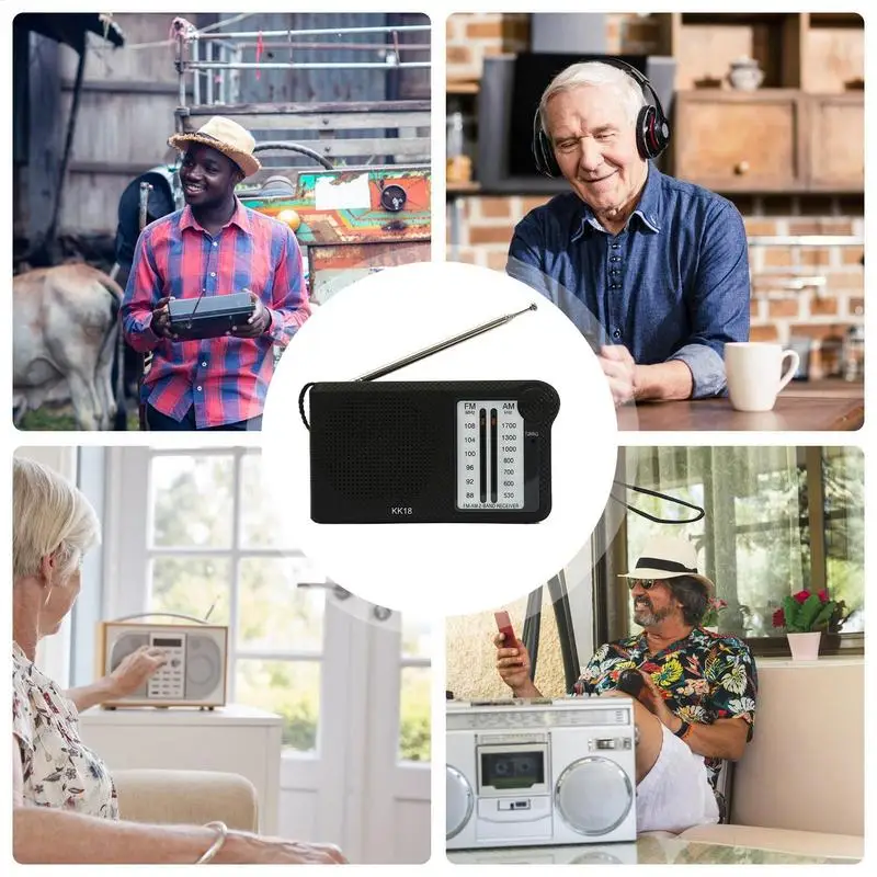 AM FM 라디오 날씨 라디오(스피커 수신기 포함) 가정용 스트랩 포함 매일 통근 캠핑 야외 여행 RV 하이킹 자동차