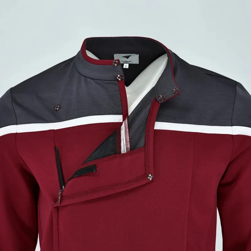 عوالم جديدة غريبة الطوابق السفلية قمصان حمراء زرقاء ذهبية زي نجم البحر أزياء تنكرية سترات رجالية