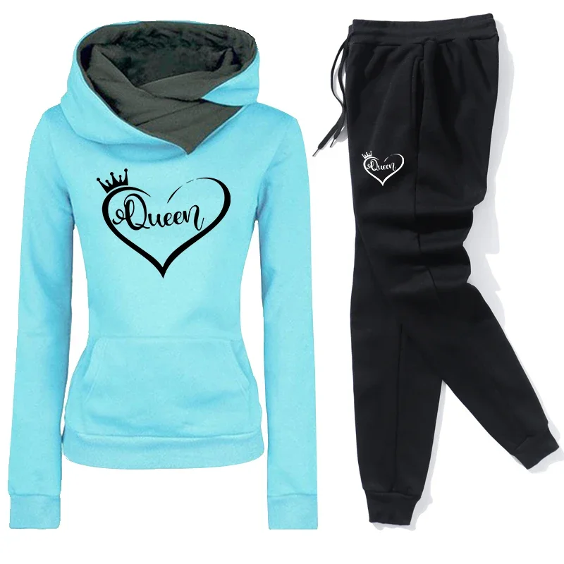 Fashion Women's Tracksuit Autumn Winter Quality Hoodies Casual Print Single Sport Pants Comfort Outdoors Daily Jogging Gym Woman