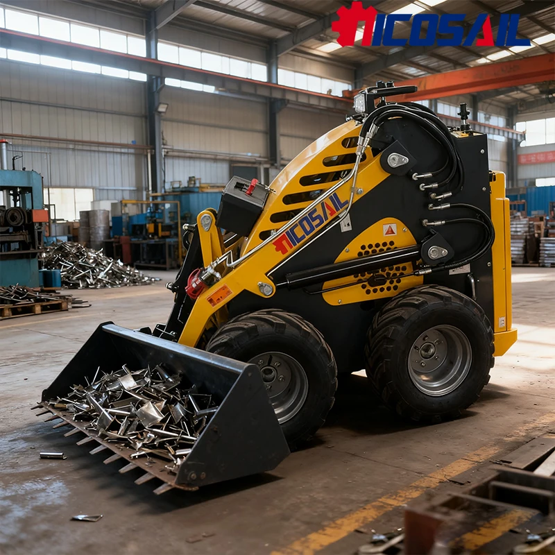 جرافة انزلاقية صغيرة للغابات 600 كجم جرافة صغيرة مع جرافة انزلاقية هيدروليكية دلو #1