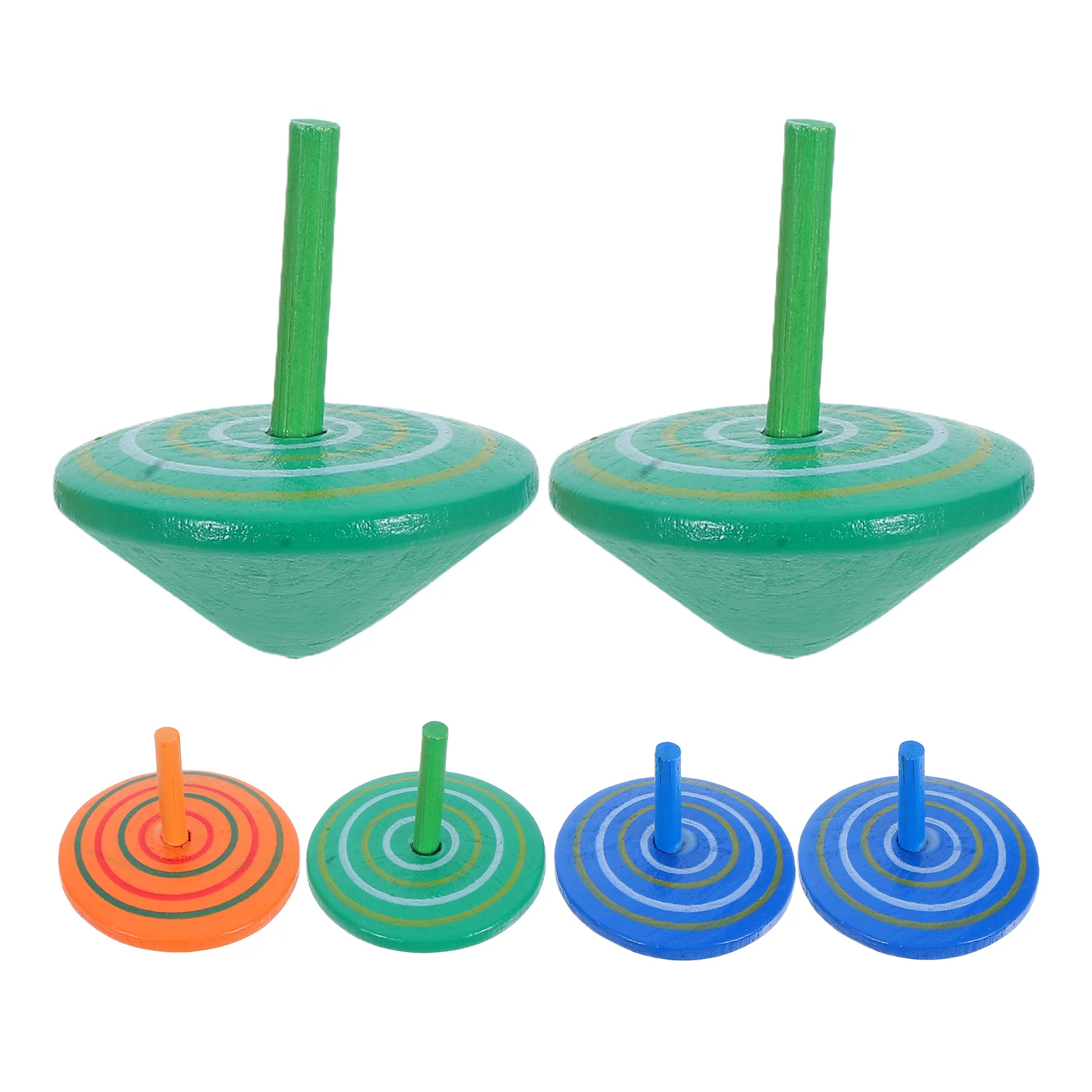 6 pçs pintados de madeira topos brilhante educacional girando jogo mão olho coordenação relaxar topos brinquedo crianças