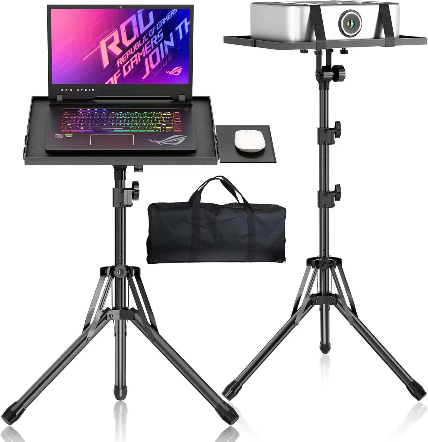 

Adjustable Projector Stand 26-56in, Heavy Duty Tripod with Mouse Tray, Foldable & Portable with Bag for Office, Home, Stage, DJ