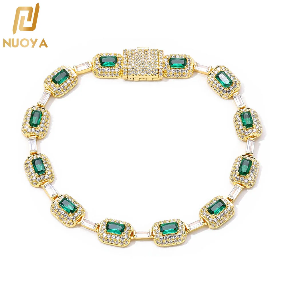 Jewelry ideal for street fashion,unisex Color Gemstone Bracelet crafted in PT950 Platinum set with sparkling artificial diamonds