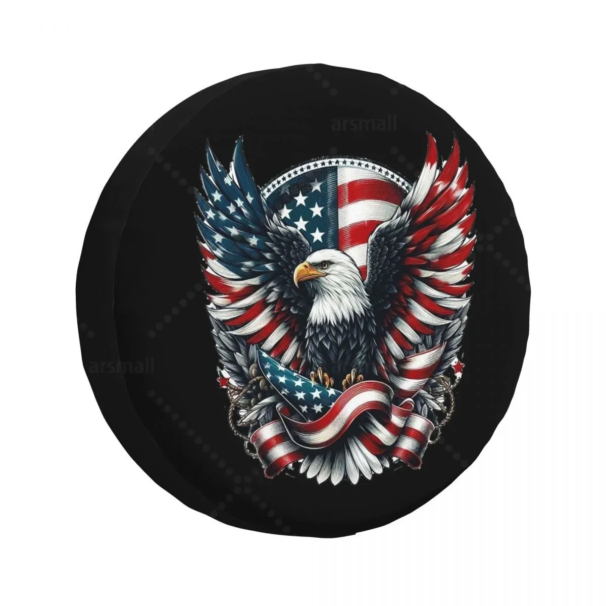 

Patriotic American Eagle Anti-UV Tire Cover for Trailer RV SUV, Waterproof Spare Tire Cover with Anti-Fouling Coating 14-17 Inch