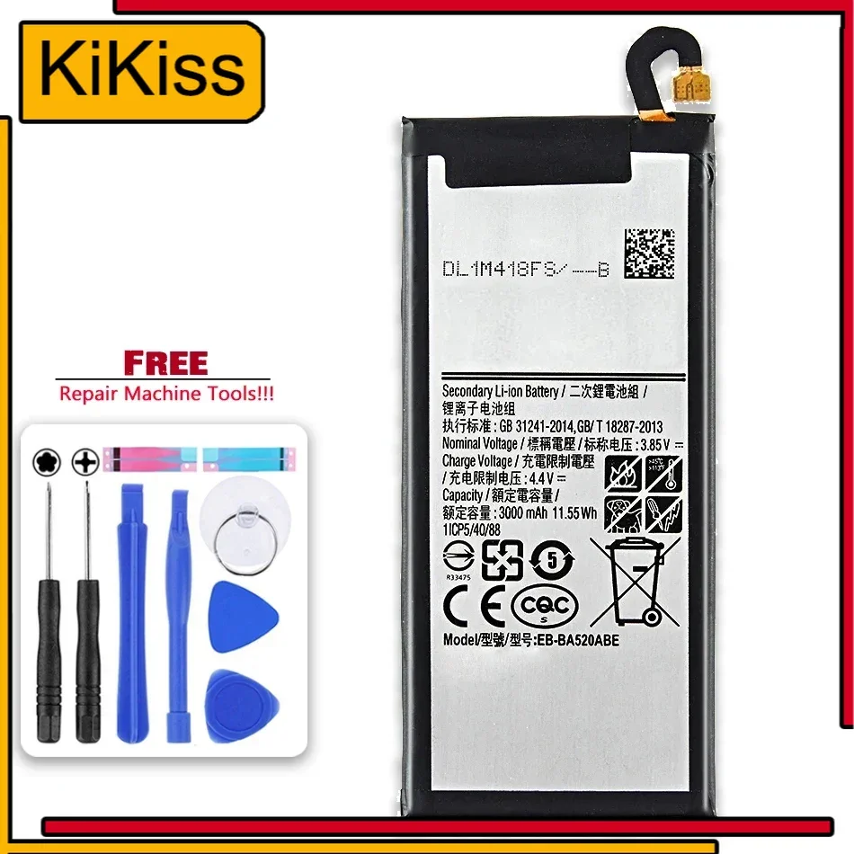 Replacement Battery For Samsung Galaxy 2017 Edition, Phone Batteria, EB-BA520ABE, 3000Mah, A5 2017, A520F, SM-A520F