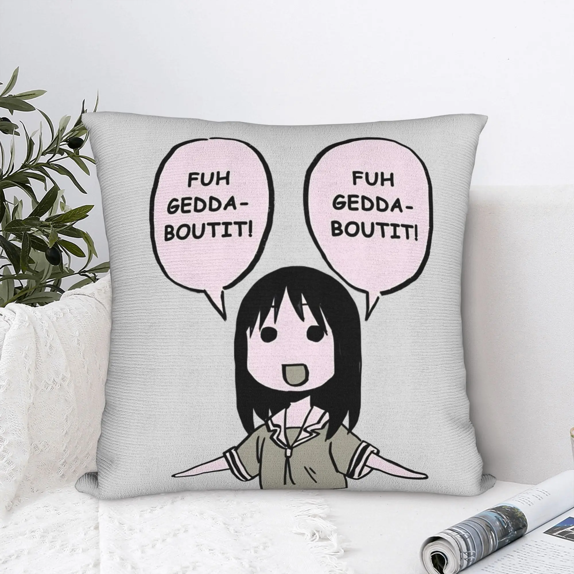 I draw fuhgeddaboutit Osaka Azumanga Daioh  Square Pillow Case  Cushion Cover Creative Polyester Decor Pillowcase for Home 18
