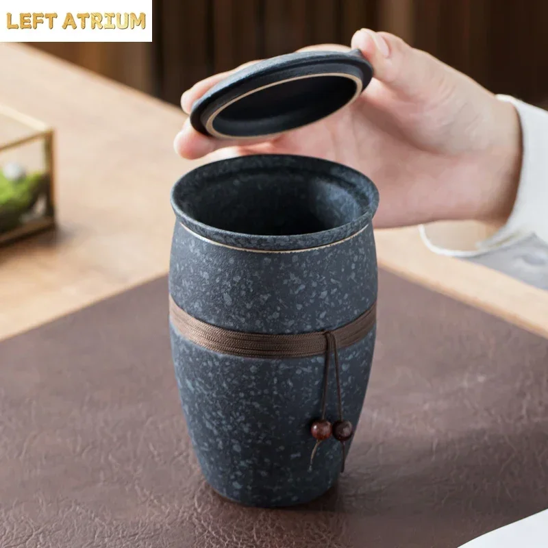 Japanese style tea separation brewing cup ceramic cap creative filtering portable household tea cup water cup