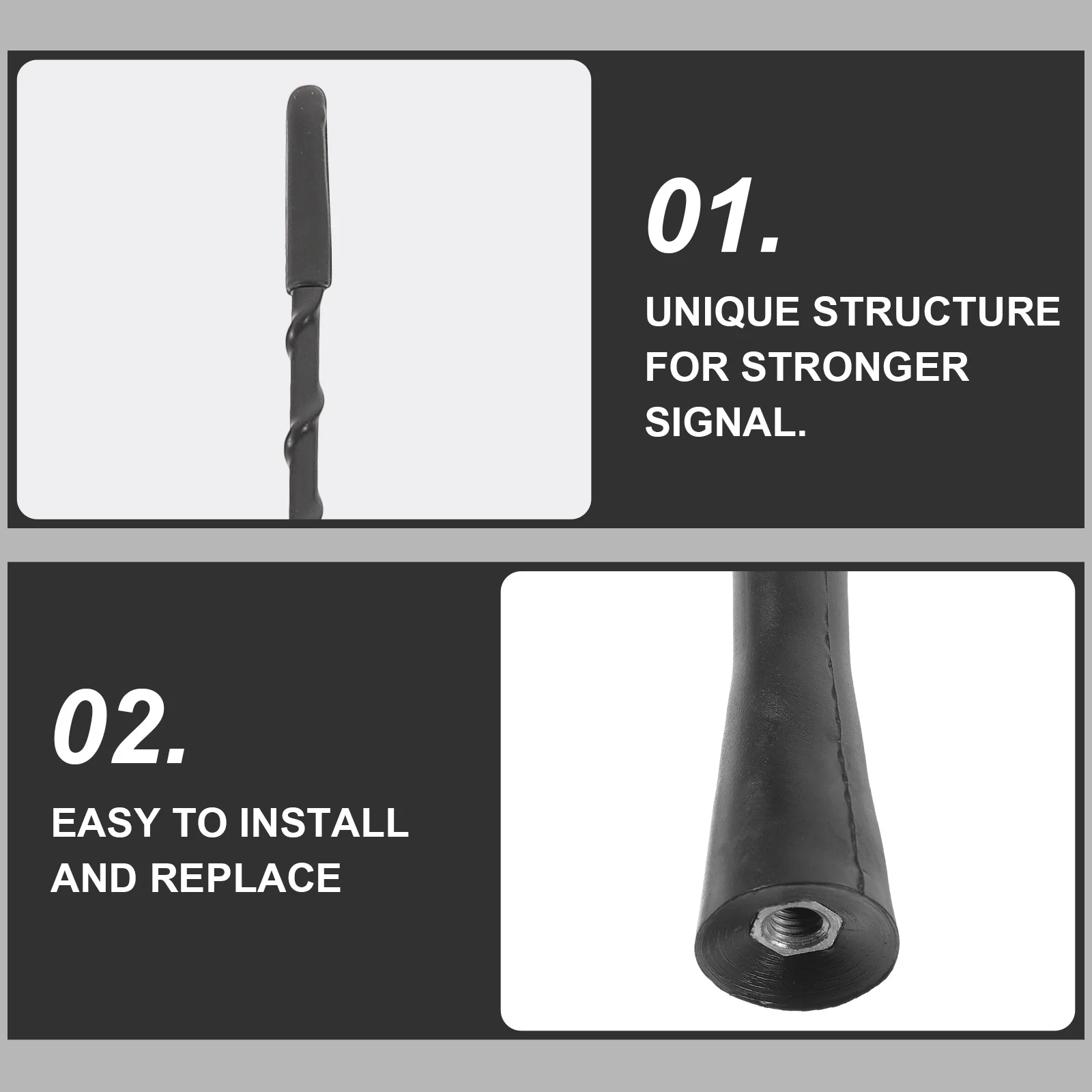 

3pcs Car Roof Aerial 11 Inch Antenna Fm Signal Reception Auto Roof Mount Base Vehicle Antenna For Suv Automotive
