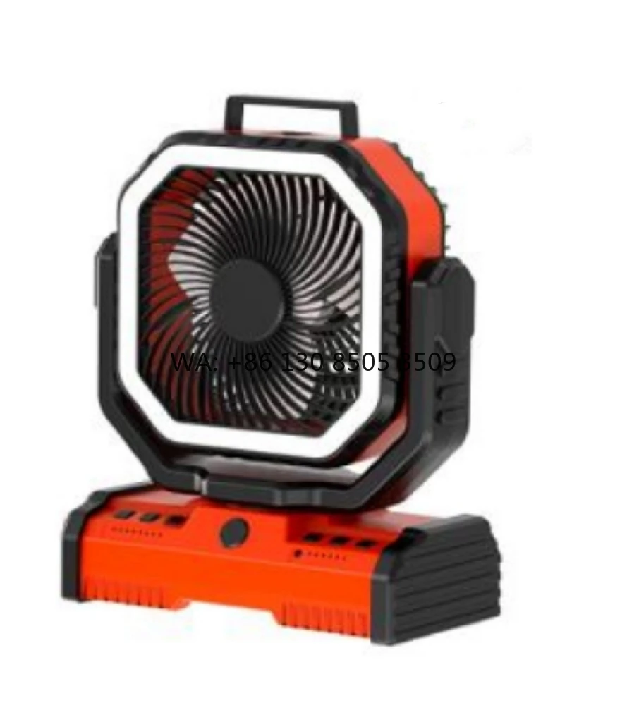 

Custom 40000mAh Portable LED Light Rechargeable Fan Outdoor Table Ventiladores Recargable Fast Cooling Desk Camping Fan for Home