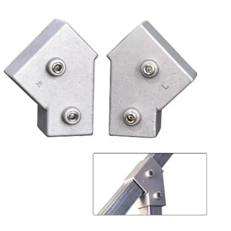 1pair 20MM 25MM 30mm square tube connector aluminum alloy 45 degree tee fastener square tube joint