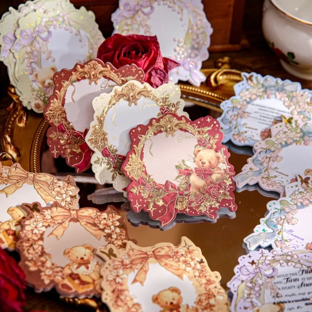 30/45 Sheets Stationery Notepad Hot Stamping Little Bear Series Theme Index Sticky Notes Embossed Guestbook Back To school