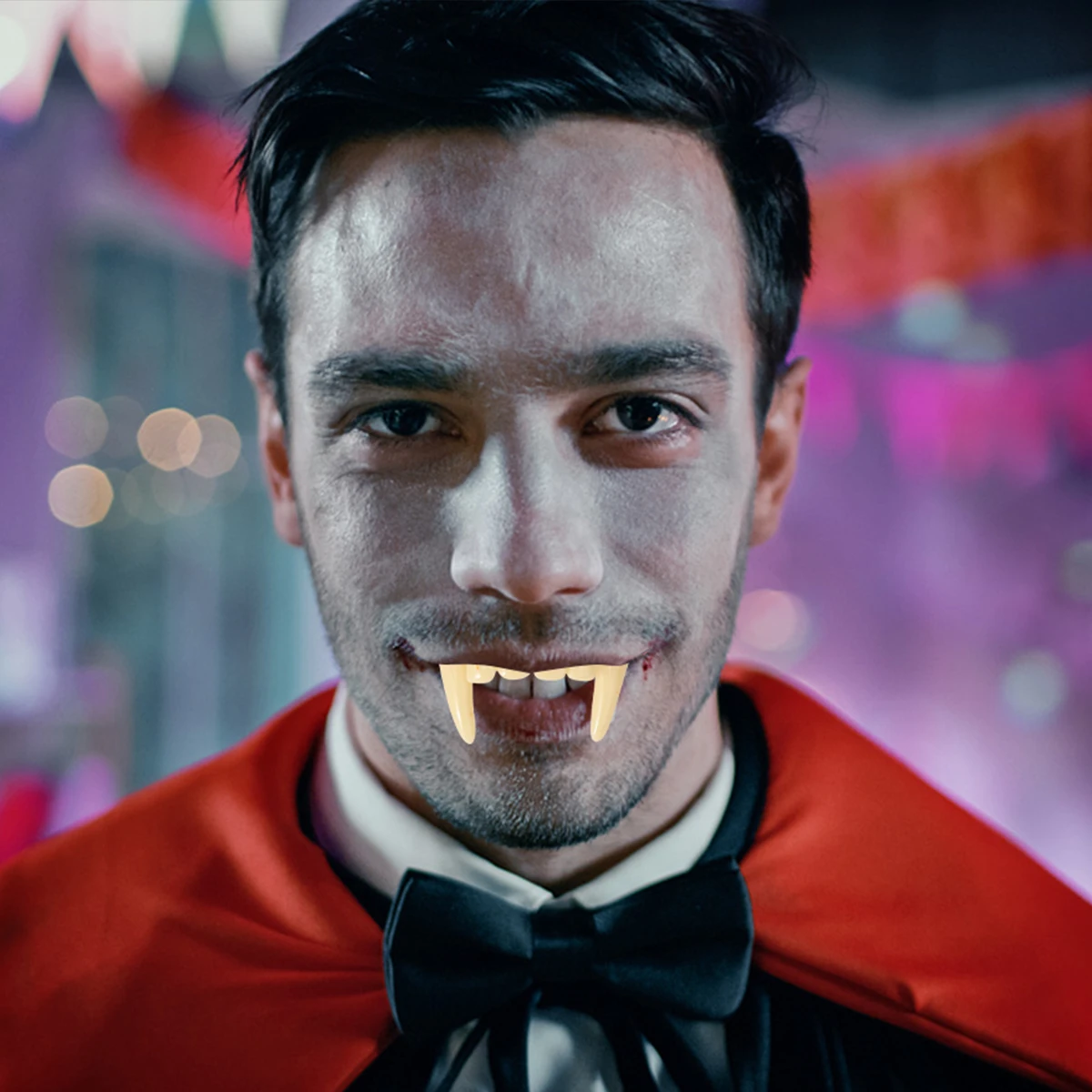 

2 Pcs Fake Teeth Vampire Fangs Masquerade Resin Cosplay False Props Braces Red Creepy Artificial Denture