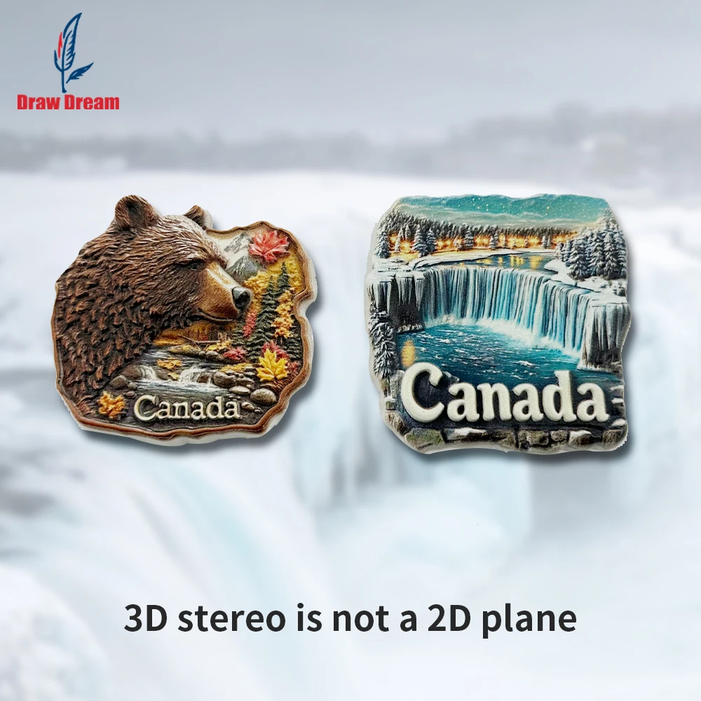 Imán creativo canadiense 3D para refrigerador, colección de recuerdos de viajes por el mundo, pegatina decorativa conmemorativa de viajes, adecuado para decoración del hogar y la oficina, imán magnético exclusivo perso