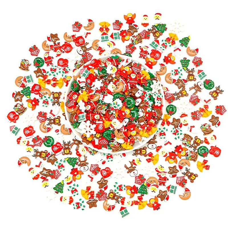 (Ce14)10/30Pcs New Cute Christmas Series Flat Back Resin Cabochons For DIY Jewelry Craft Scrapbooking Decoration Accessorie