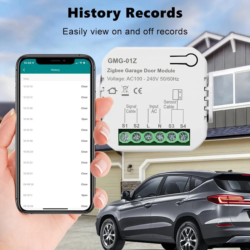 1 PCS Tuya Zigbee Smart Garage Door Controller Universal Garage Door Remote Control ABS App Voice Timing Control For Alexa Home