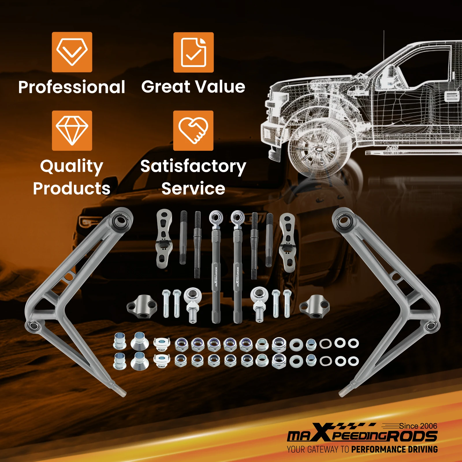 ذراع التحكم السفلي للتوجيه الأمامي طقم زاوية واسعة وصلة شريط التأثير لسيارات BMW E46 #6