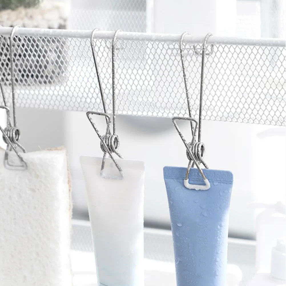 

Зажим из нержавеющей стали, многофункциональный металлический крючок для подвешивания носков, бытовые противоскользящие зажимы для одежды, вешалки для брюк