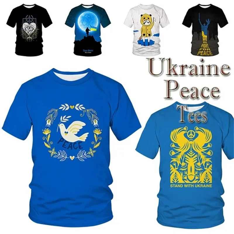 Ukrainian Peace 3D Printed T-shirts Classic Summer Men Women Clothing Round Neck Short Sleeve Streetwear Tops Tees Cool Tshirts