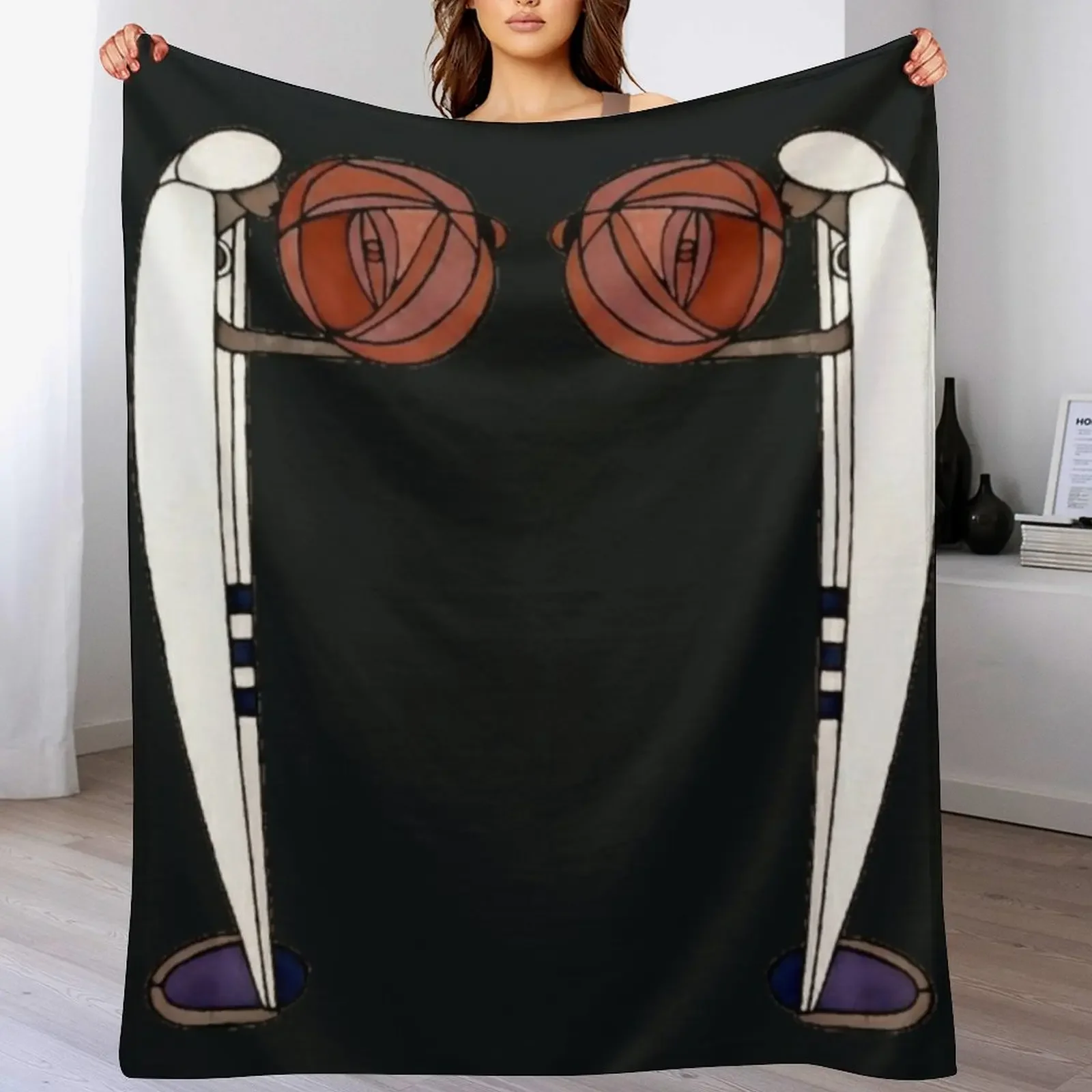 

New Charles Rennie Mackintosh rose lady,No.7, Throw Blanket Sofa Quilt Soft Plaid Heavy Luxury Brand Blankets