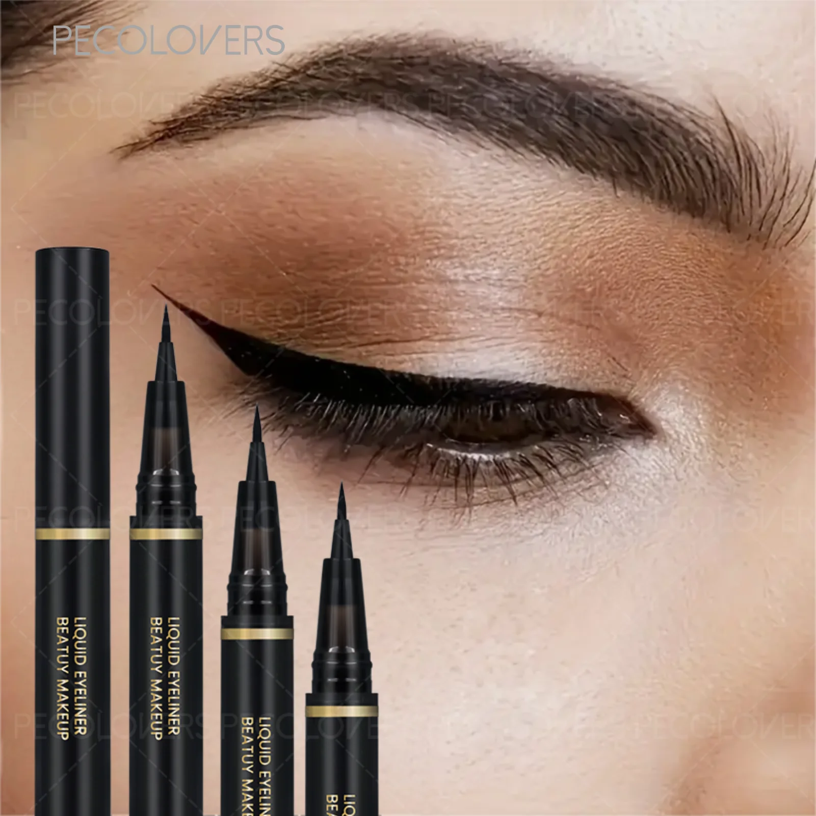 3 Stück schnell trocknende, wasserfeste Eyeliner-Stifte, langlebig, glatt, schwarzer flüssiger Eyeliner, freundlich für Anfänger
