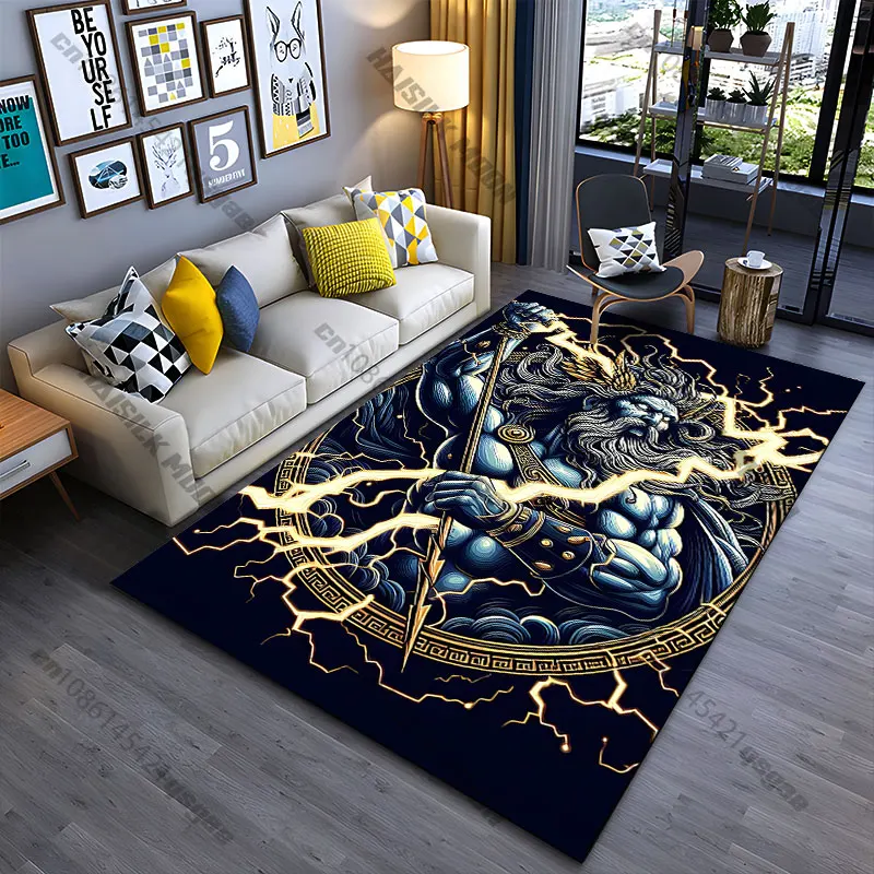 Powerful god wielding lightning carpet Yoga living room room decor children's crawling mat doormat area rug games mat