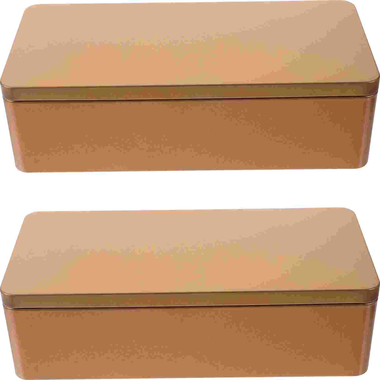 

2 Pcs Iron Box Gift Promotions Tea Storage Jars Spices Celebration Small Tin Case Tinplate Can Cookie Boxes for Giving