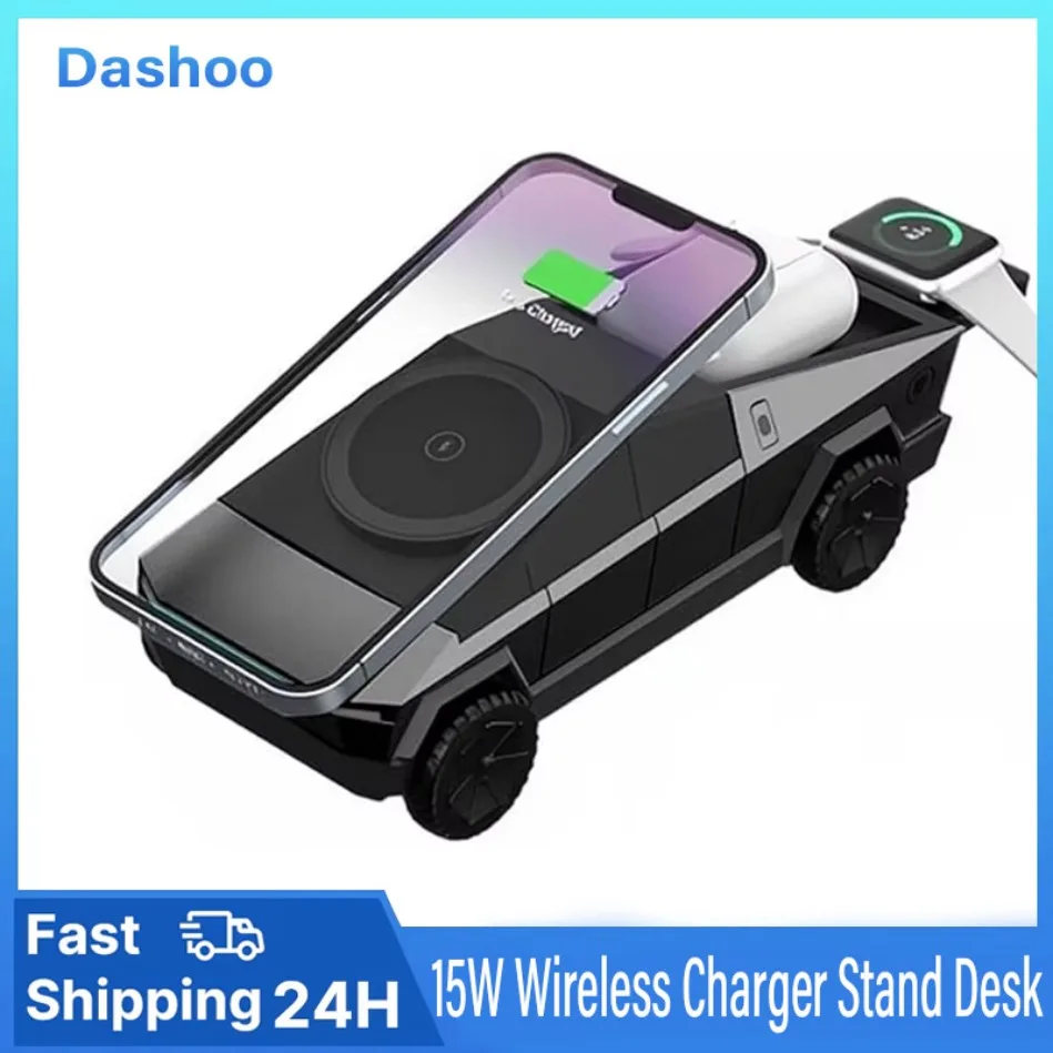 

3-in-1 Fast Charging 15W Wireless Charger Stand Desk Car Magnetic For Magsafe iPhone 16-12 Apple Watch 10~2 SE AirPods Pro