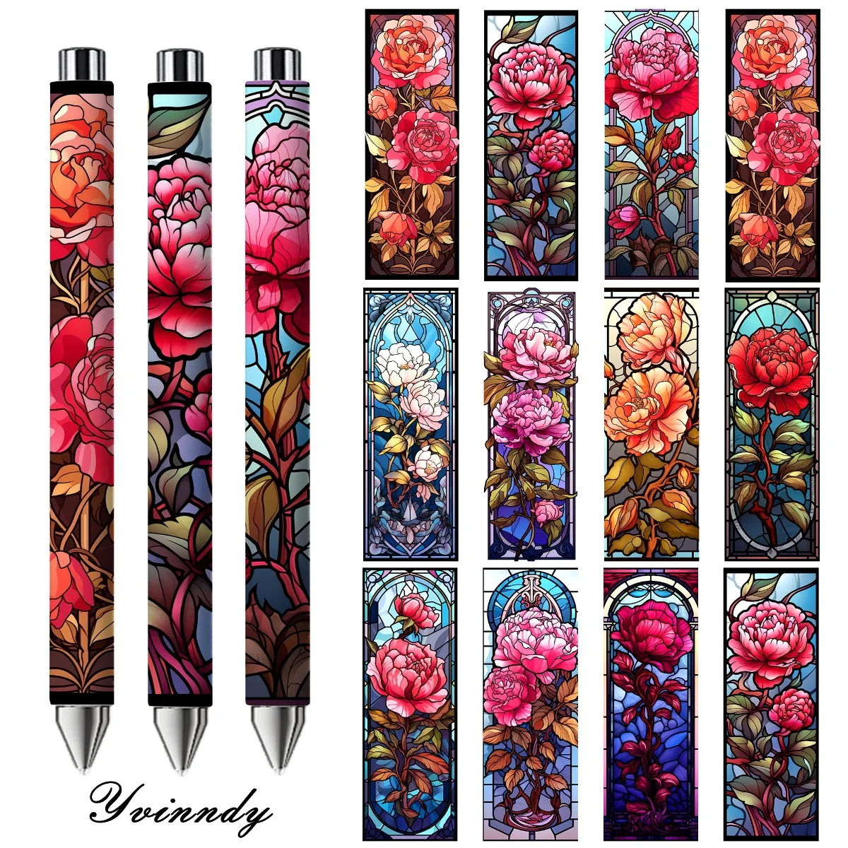 

Набор из 24 цветных стеклянных цветов для УФ-печати DTF – устойчивые к царапинам и водостойкие самоклеящиеся виниловые наклейки