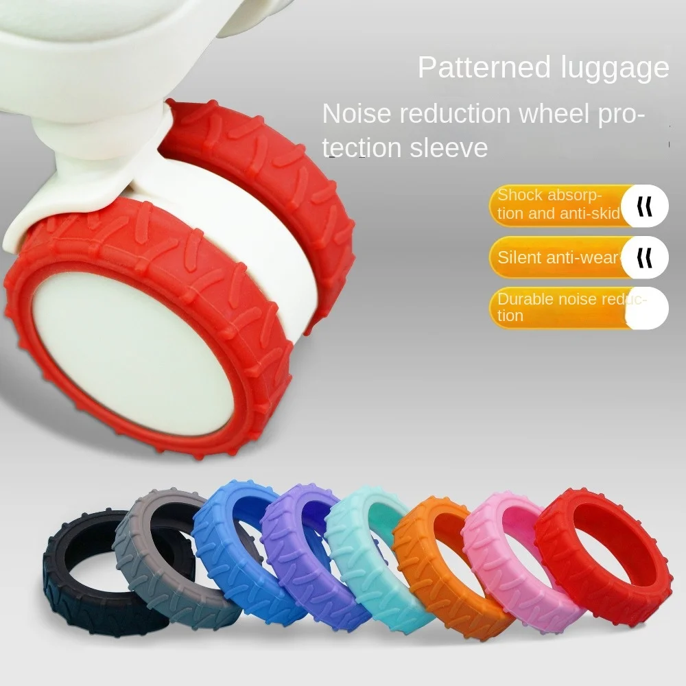 

8Pcs Silicone Luggage Wheels Protector Cover Anti-slip Shock Absorption Luggage Caster Shoes Reduce Noise Reduce Wheel Wear