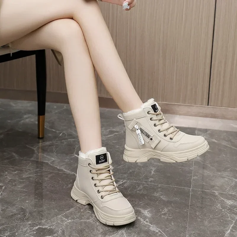 Buty dla kobiet 2024 Casual Sneaker Damskie buty sportowe Zimowe płaskie dno Casual Fleece Cotton Women Shoes Zapatos De Mujer