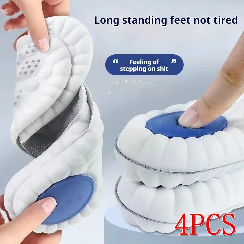 2/4PCS Füße Dämpfung Schuhsohle Super Weiche Einlegesohlen für Schuhe Männer Laufsport Einlegesohle Plantarfasziitis schuhe Pads 1 Paar