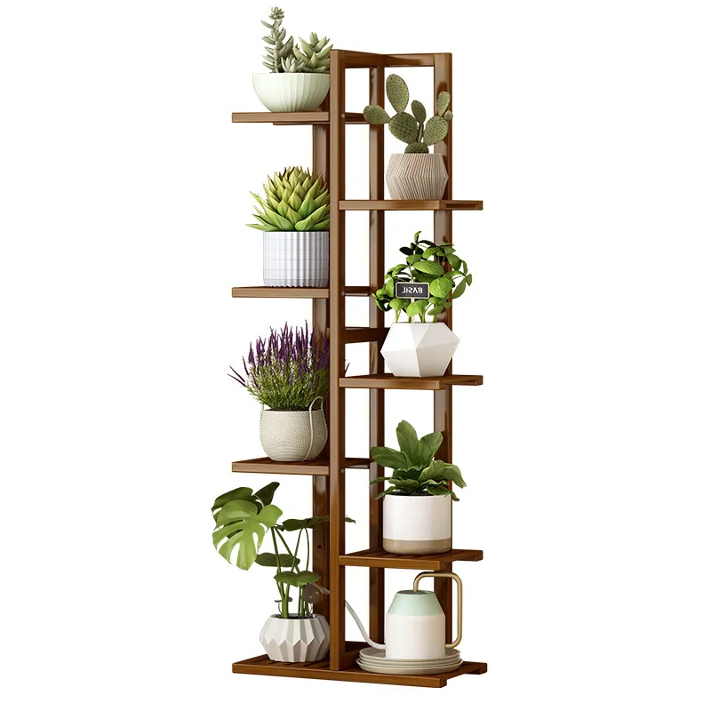 

Floor to ceiling multi-layer flower rack, solid wood storage rack, living room simple and modern succulent pot rack