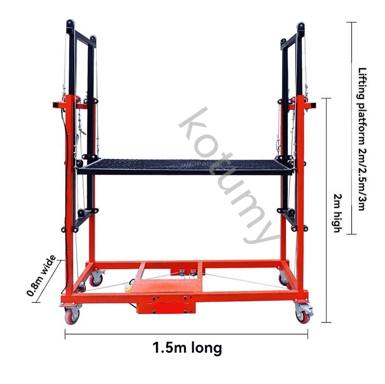 Elektrisch hefsteiger Afstandsbediening Mobiele lift Binnen- en buitendecoratie Opvouwbaar Klein automatisch hefplatform