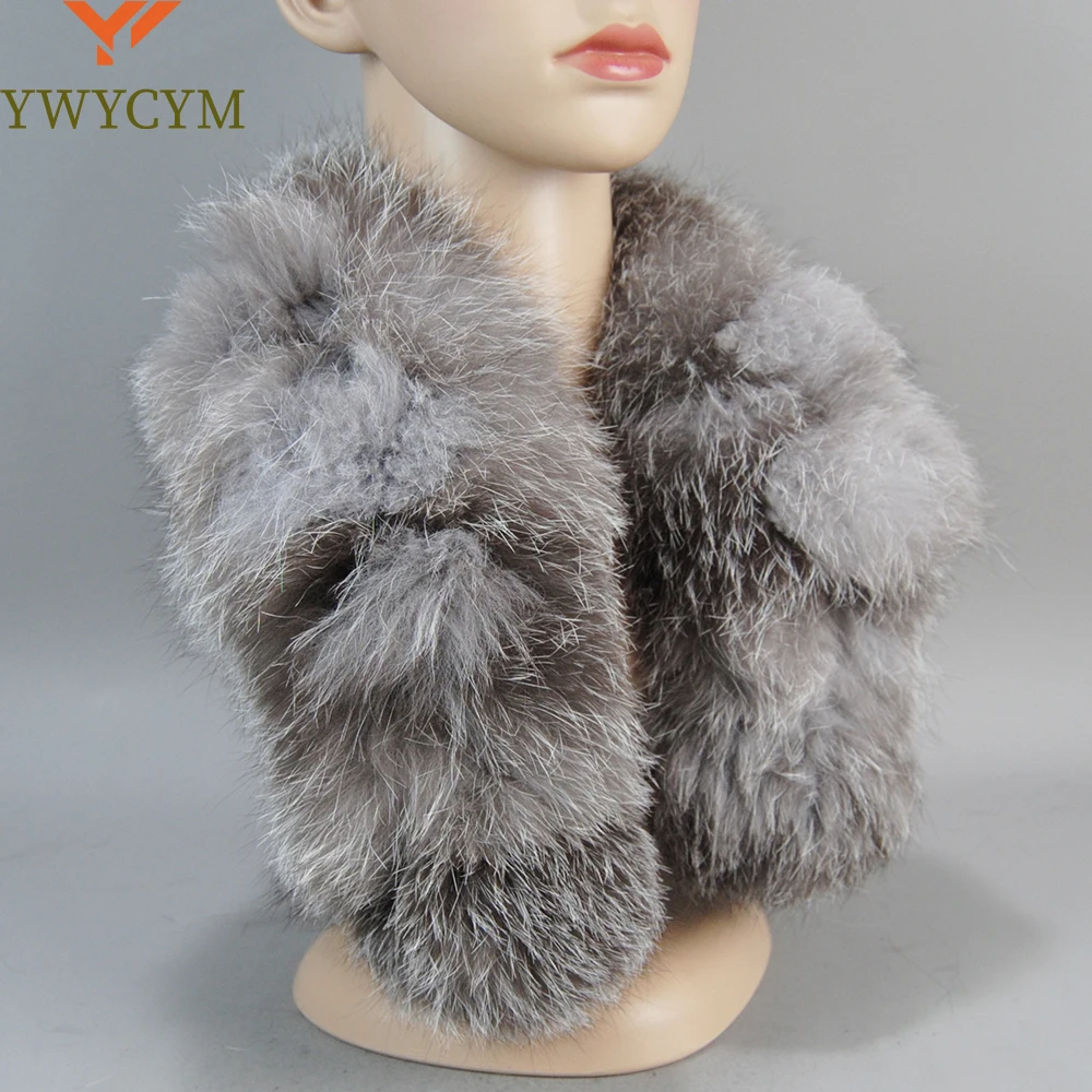 Luxury Women Winter Real Fur Scarf 100% Natural Fox Fur Fashion Warm Soft Neckerchief Wholesale Pompom Fur Scarves Headbands