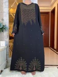 Latest Middle East Ramadan Long Sleeve Black V-neck Abaya Dubai Kimono Kaftan Caftan Turkish Islamic Clothing Muslim For Women