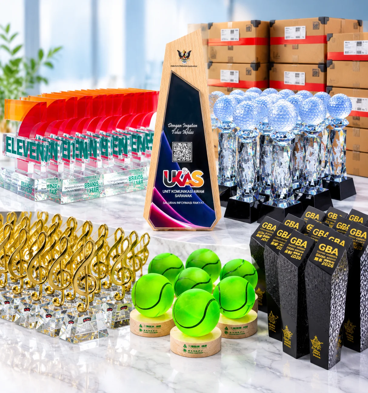 3D Resin Star Trophy Customizable Text And Logo Business Gift Hollow out Design Award Cup for Corporate Recognition
