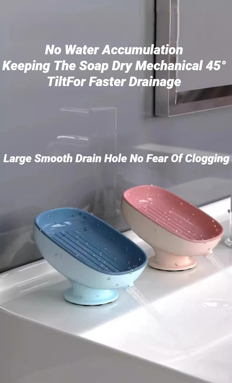 Selbstentleerender Seifenhalter mit Super-Saugnapf, tragbarer Aufbewahrungsbehälter für Badezimmer, Küche, Schwammzubehör und -bedarf. – Detail 5