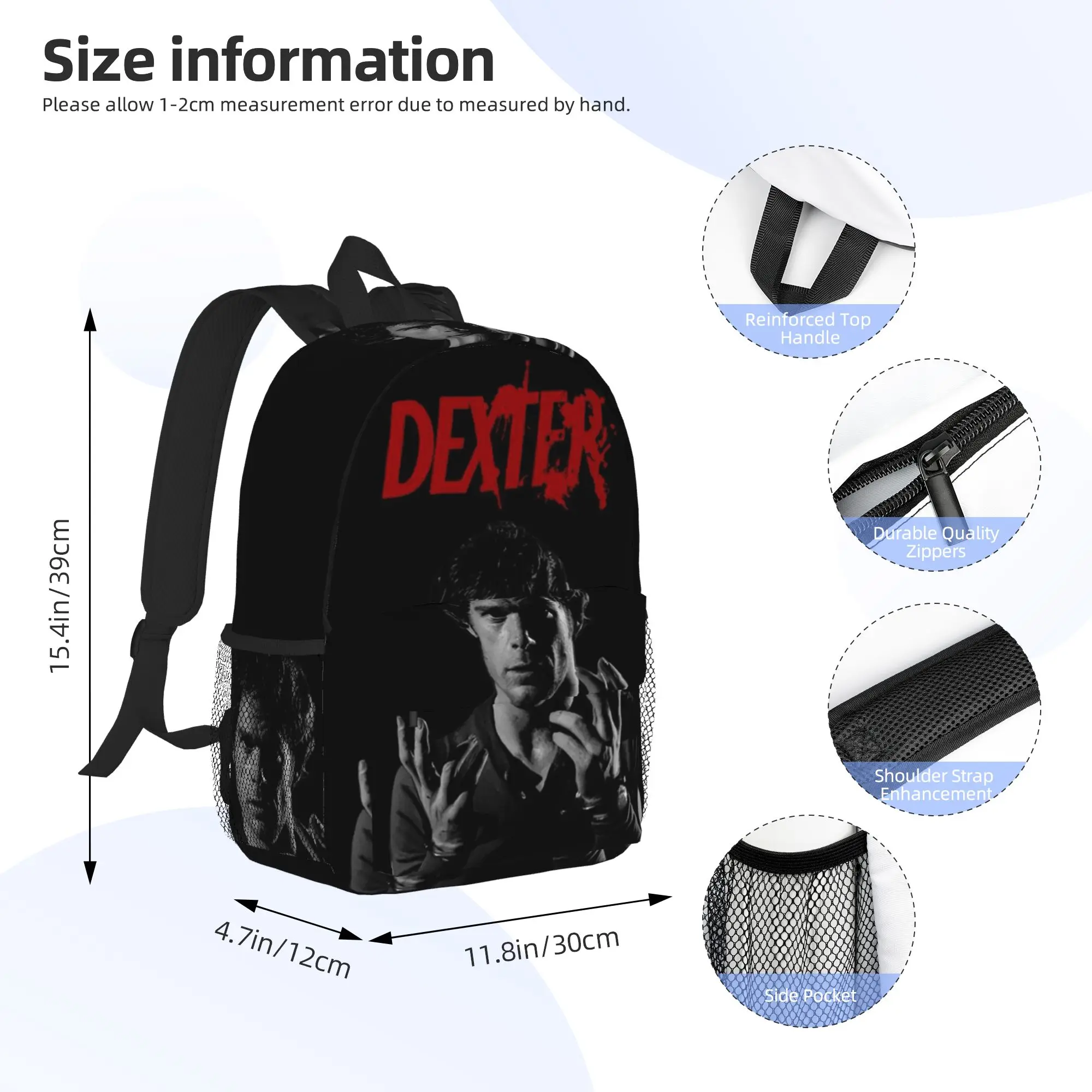 Movie Dexter Morgan Backpack Hot Sale Daypack Large Capacity Boys Girls BookBag Shoulder Bags for Men Women School Bag