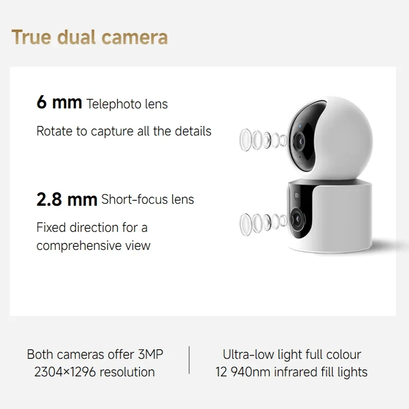 xiaomi-smart-camera-c300-dual-camera-version，360°-3mp-wifi-6，home-security-baby-monitor，pet-camera，chinese-version-with-adapter