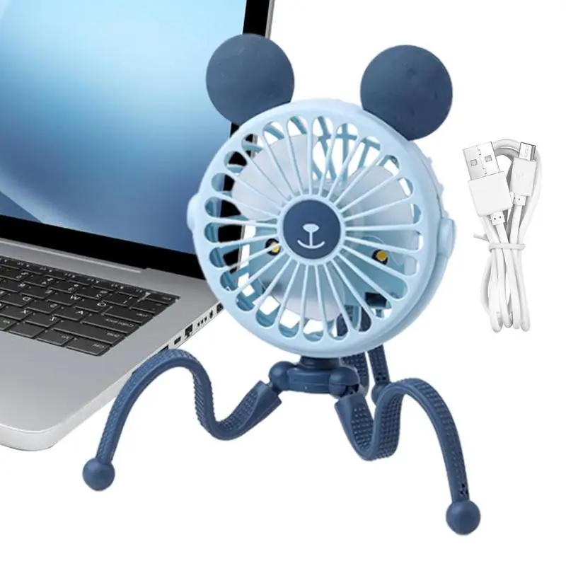 Octopus Fan For Stroller Tripod Clip Stroller Fan Portable Electric Cart Silent Fan Camping Handheld Personal Cooling Fan