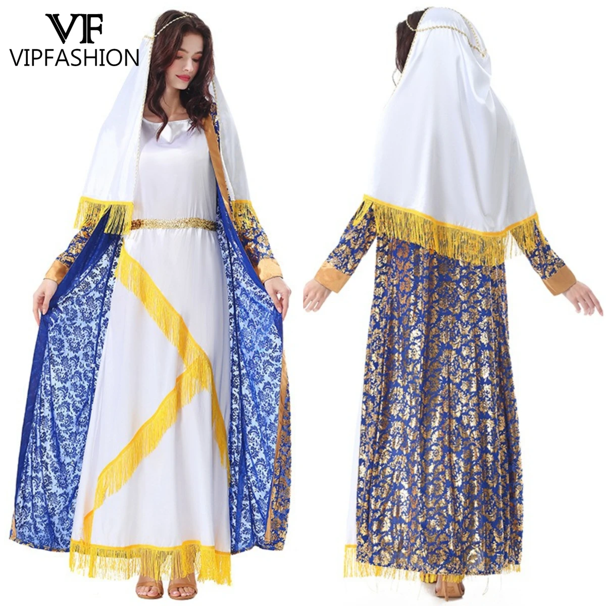 

VIP FASHION Elegant Middle Eastern Dress Set for Women Stage Performance Traditional Cosplay Costume Islamic Fusion Evening Gown