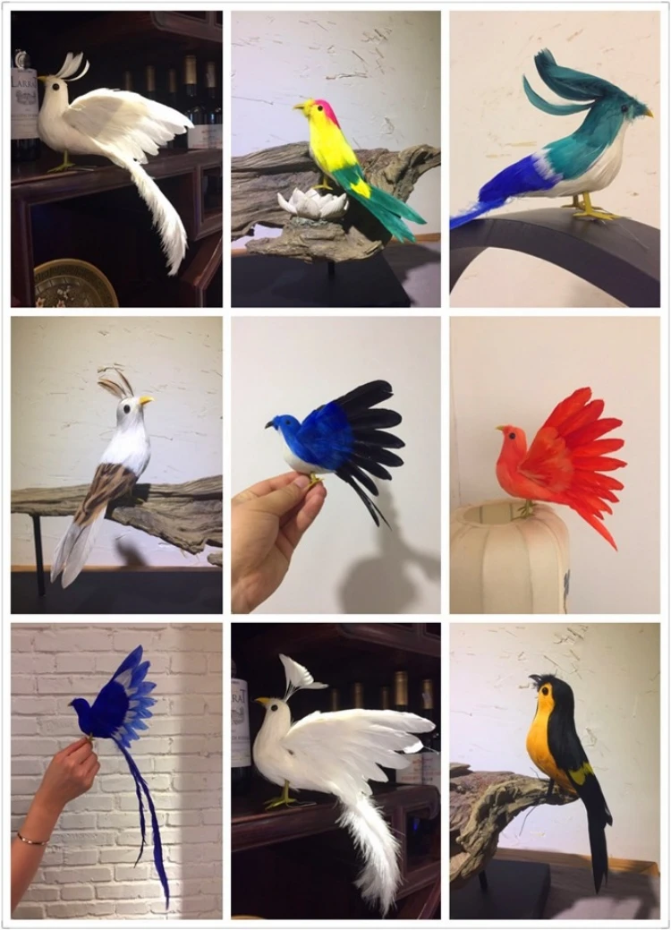 

Декоративные имитационные птицы, лесной стиль, с привязанными ветками, ремесленные искусственные птицы, художественные деревенские украшения, пернатые птицы, домашний декор