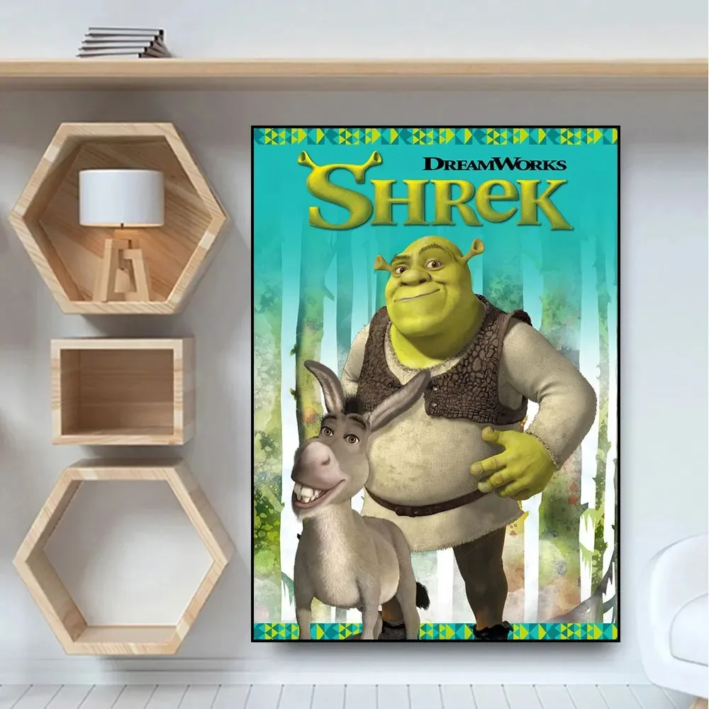 Abstract Shrek 2 Movie The Trio Posters Print Cartoon Funny Donkey Canvas Painting Wall Art Pictures For Living Room Home Decor