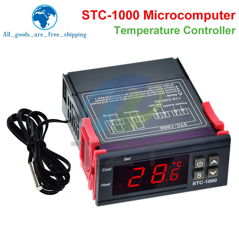 STC-1000 STC 1000 LED Digital Thermostat for Incubator Temperature Controller Thermoregulator Relay Heating Cooling 12V 24V 220V